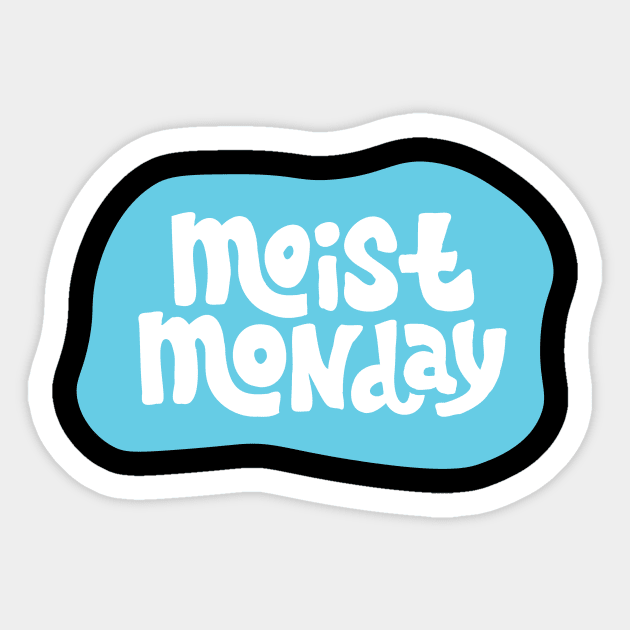 Moist Monday Logo Blue Glow Sticker by Moist Monday Podcast
